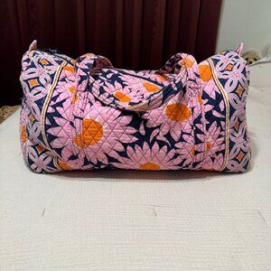 Vera Bradley 'Loves Me' Pink Sunflower Large Duffel Bag